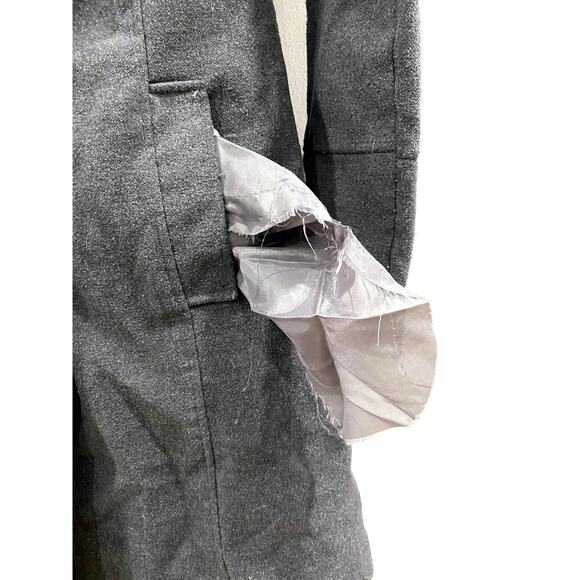 LOLA long gray peacoat trench coat Size S - Picture 10 of 11